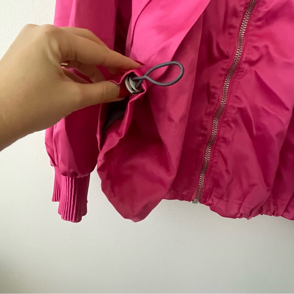 We The Free Hot Pink Satin Bomber Jacket - Picture 5 of 7